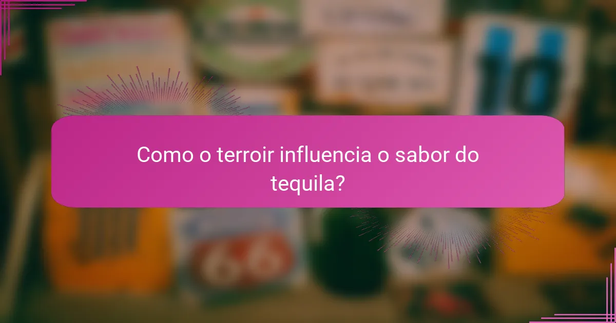Como o terroir influencia o sabor do tequila?
