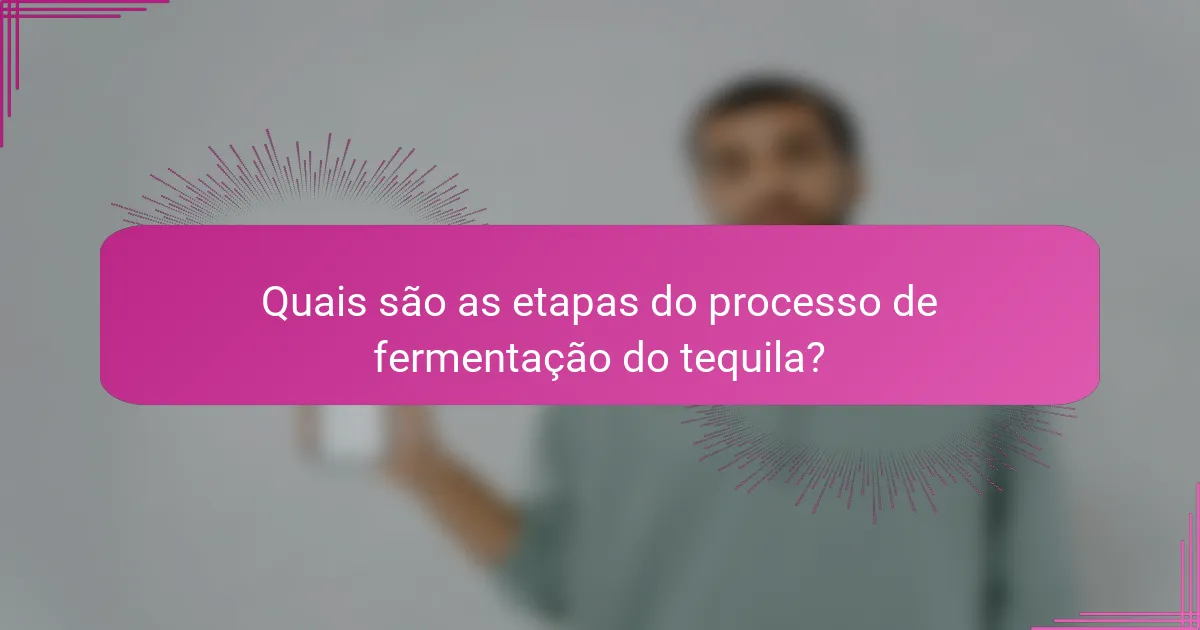 Quais são as etapas do processo de fermentação do tequila?