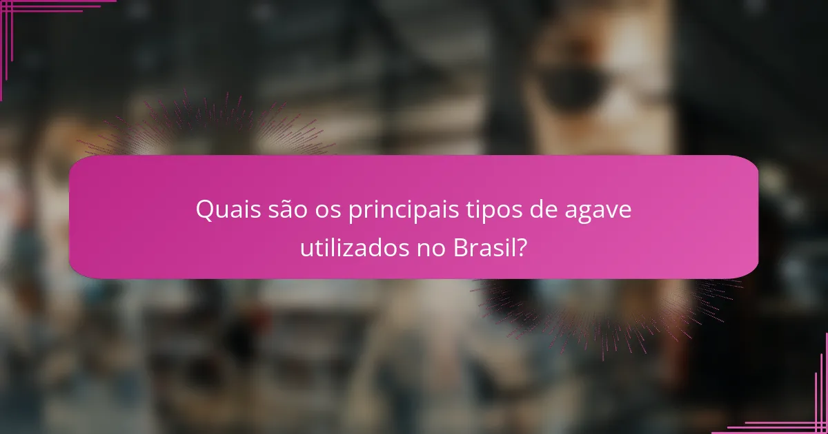 Quais são os principais tipos de agave utilizados no Brasil?