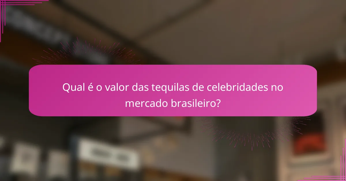 Qual é o valor das tequilas de celebridades no mercado brasileiro?